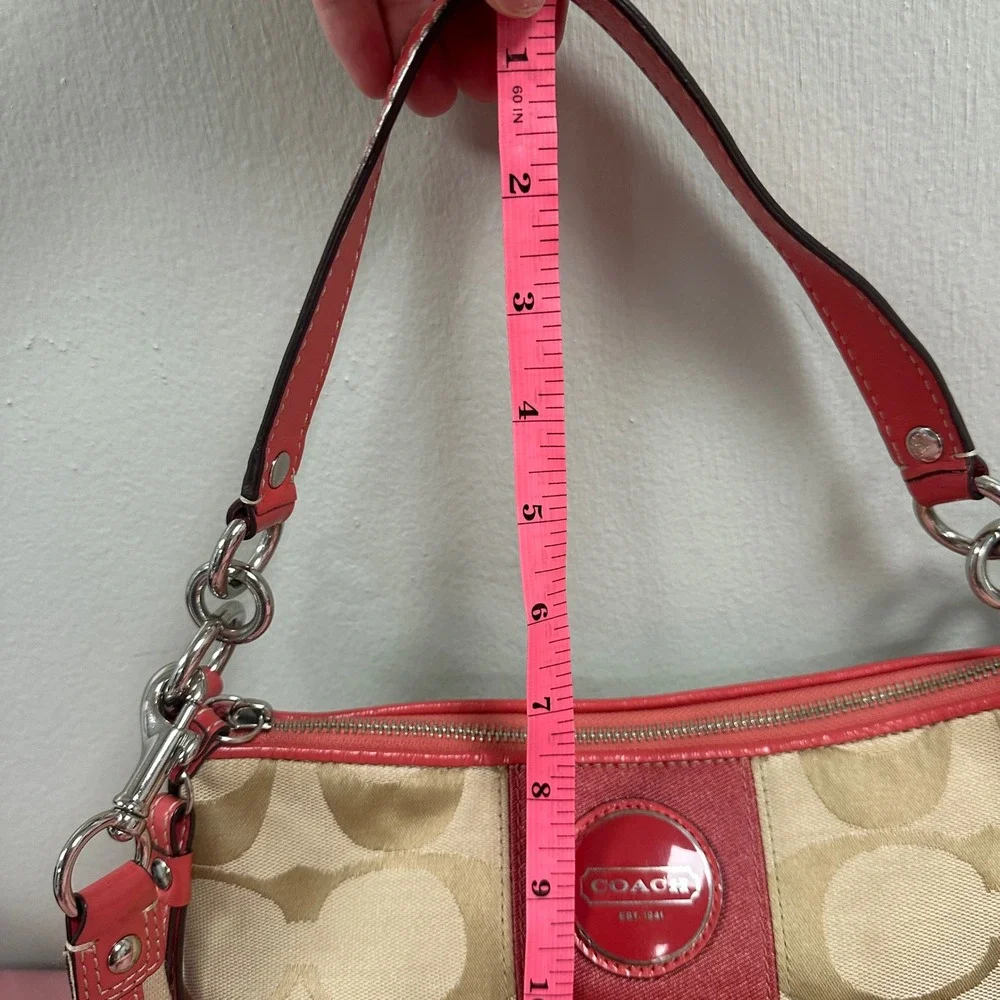 Y2K Coach Signature Stripe Demi Shoulder Bag Canvas F15111 Crossbody Swing Bag